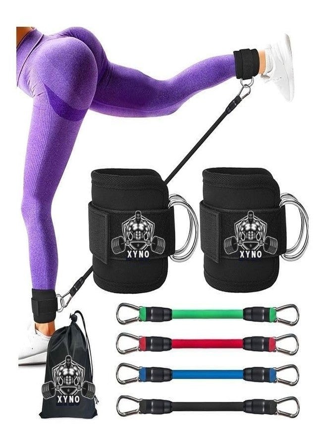 XYNO Ankle Resistance Bands with Adjustable Cuffs | Glute, Leg & Hip Workout Bands for Kickbacks, Butt & Lower Body Training | Home & Gym Fitness Equipment | Portable Strength Training Bands - Image 1