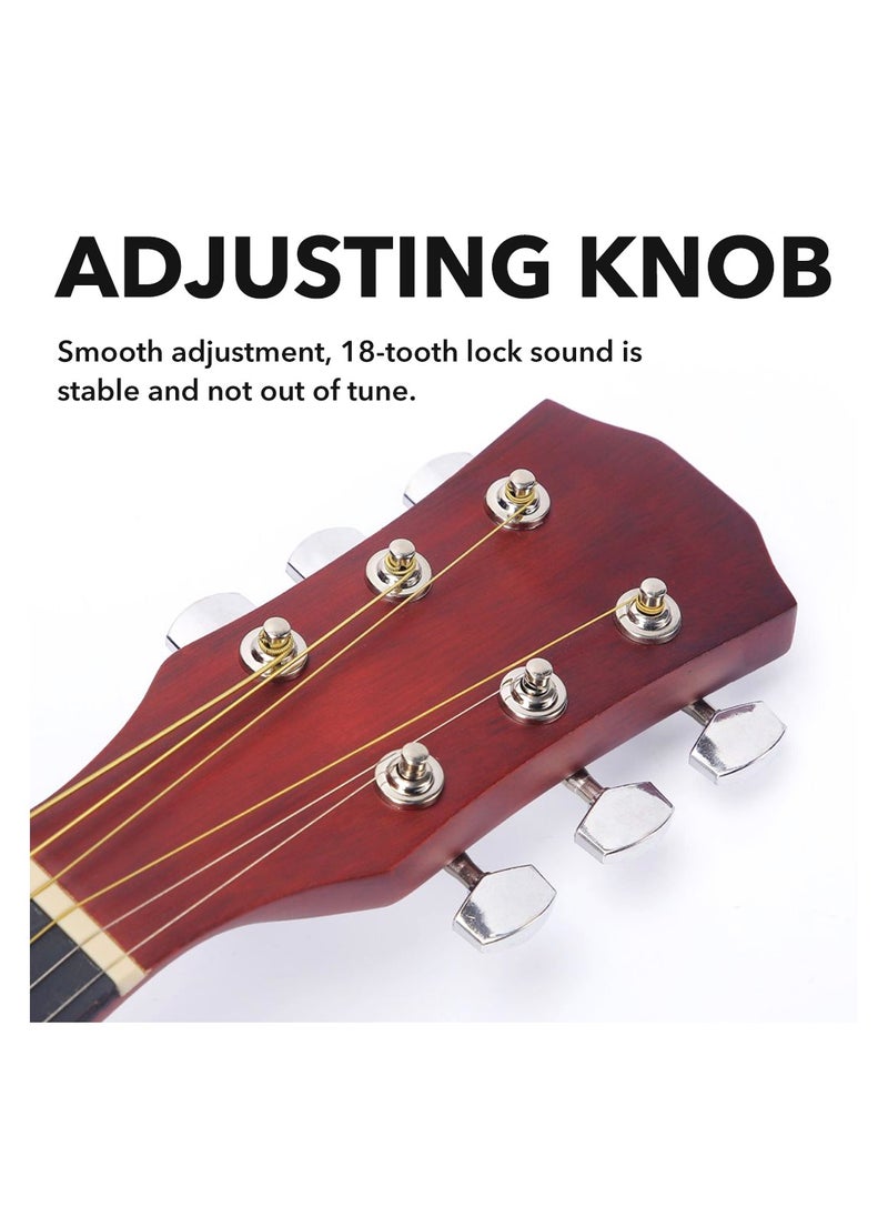 ShineDown ShineDown 38 inch Acoustic Guitar Blue in Full Size For Beginner All Wood Cutaway Starter Set with Free Bag Capo A Pack of Extra Strings Picks Strap  - Image 5