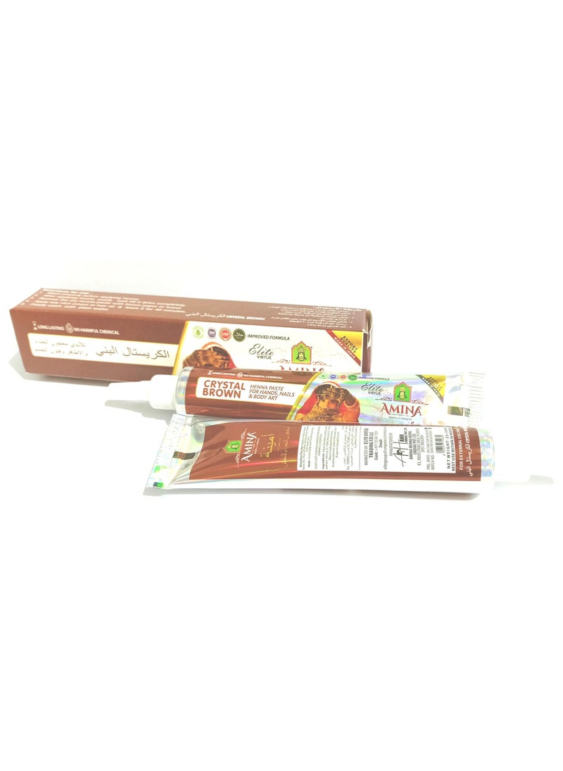Amina Organic Henna Instant Tattoo Henna Mehendi Tube cone Nail Henna Tube  Brown 3 Pieces X 30 Gm  - Image 3