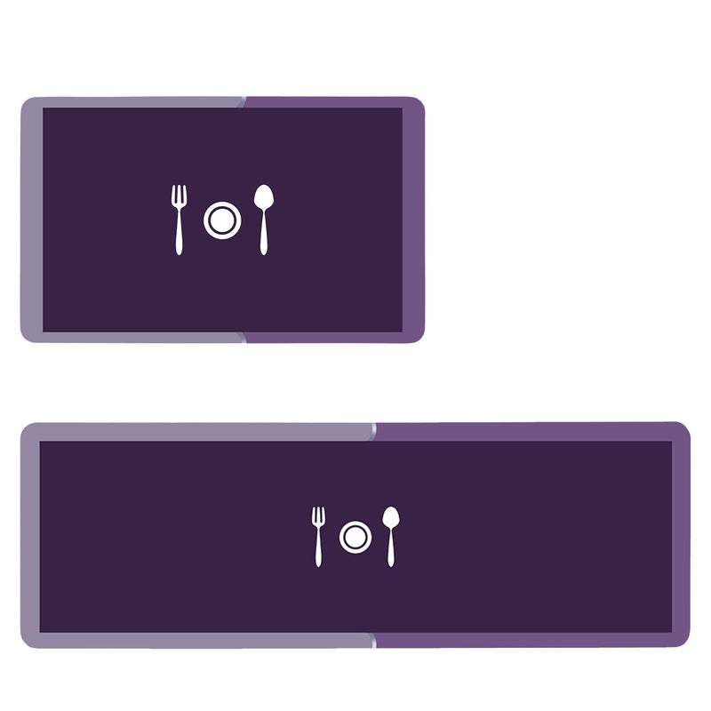 Status Contract Kitchen Mats for Floor Set of Runner Mat Kitchen Decor AntiSkid Rubber Kitchen Floor Mat Napa Skin Super Absorbent Non Slip Mat Floor Rug Waterproof Kitchen Mat Purple RR120x40DM38x58 CM - Image 3
