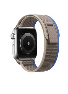 For Apple Watch For Apple Watch Ultraiwatch 8 Wild Trail Nylon Loop Strap Sport-color:blue + Gray-Overall Dimensions:38/40/41mm Universal