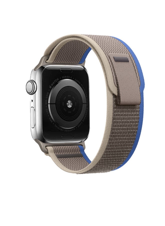 Generic - For Apple Watch For Apple Watch Ultraiwatch 8 Wild Trail Nylon Loop Strap Sport-color:blue + Gray-Overall Dimensions:38/40/41mm Universal - Image 1