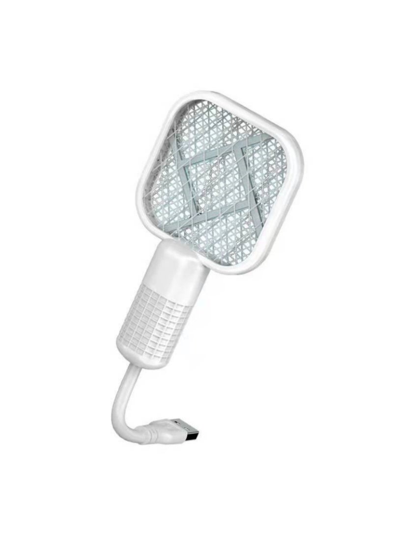 ممون مضرب البعوض الكهربائي الصغير 2 في 1 ومصباح مصيدة البعوض، قاتل البعوض الصغير (أبيض) - Image 1