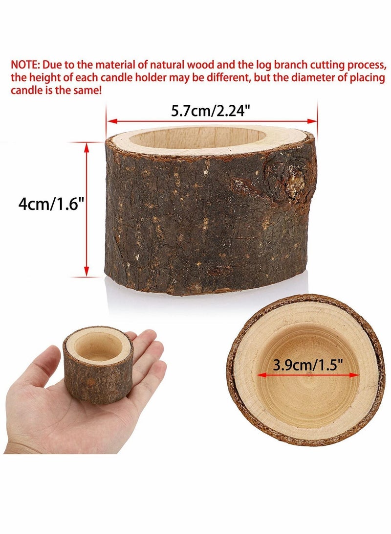 Y&D Wooden Candle Holders Votive Holders, Rustic Pillar Stands Vintage Tealight Set Centerpieces for Dining Table Wedding Party 12  - Image 5