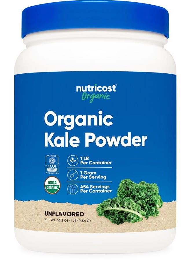 Nutricost Organic Kale Powder 1LB - All Natural, Non-GMO, Gluten Free, Certified USDA Organic Kale - Image 1