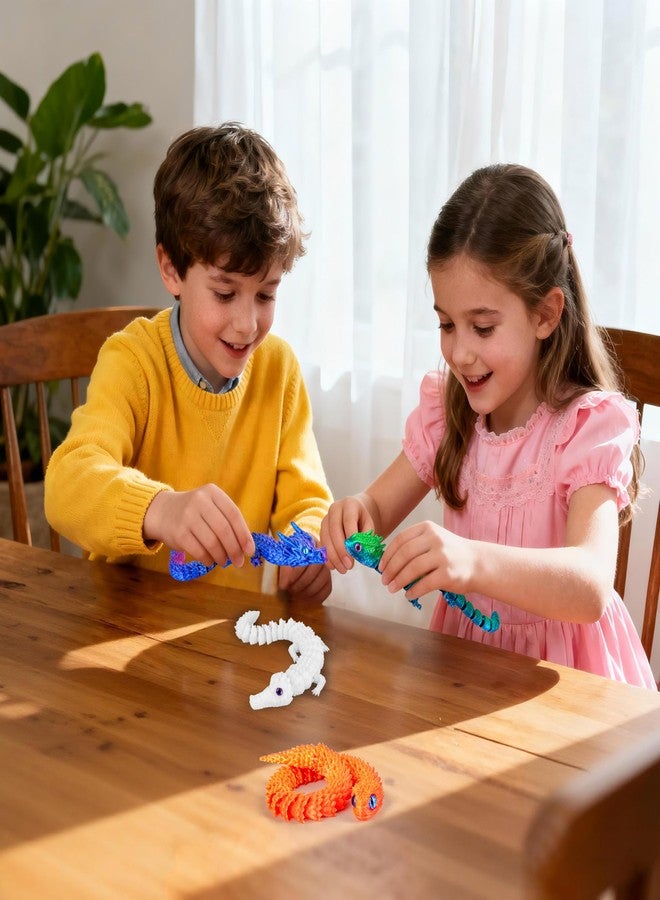 3Dgenius 3D Printed Animals 3D Printed Toys Articulated Large 3D Printed Animal Figurines Fidget Toys with Snake, Dragon, Crocodile & Gecko, Perfect for Home Décor & Gift, 4Pack - Image 3