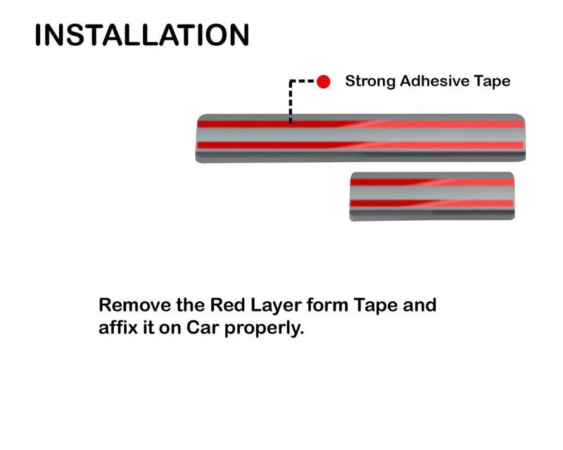 Auto E-Shopping Door Guard Steel Foot Step Sill Car Door Guard Scuff Plate Compatible for Baleno with Adhesive Tape 4 Piece - Image 4