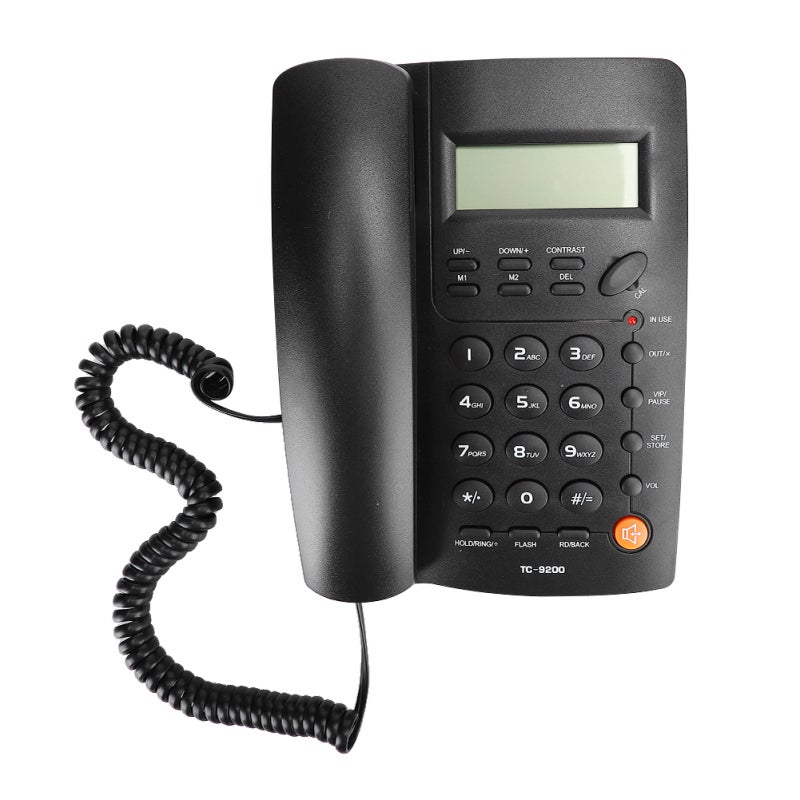 Landline Telephone ABS Material Sturdy Durable High Definition Call - Ergonomic Design Fixed Telephone for Office Business - Image 2