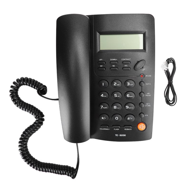 Landline Telephone ABS Material Sturdy Durable High Definition Call - Ergonomic Design Fixed Telephone for Office Business - Image 1