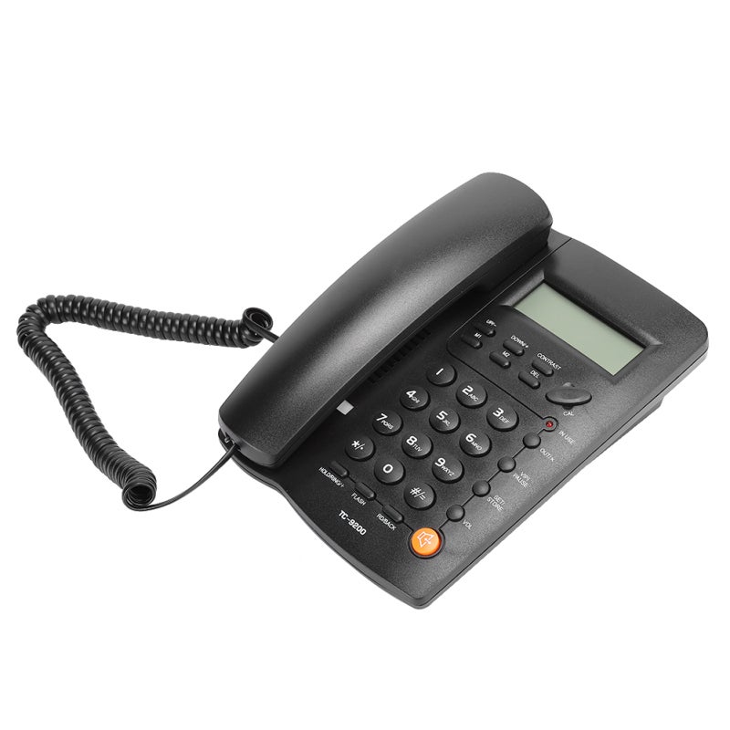 Landline Telephone ABS Material Sturdy Durable High Definition Call - Ergonomic Design Fixed Telephone for Office Business - Image 3