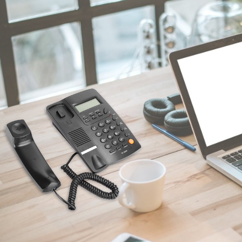 Landline Telephone ABS Material Sturdy Durable High Definition Call - Ergonomic Design Fixed Telephone for Office Business - Image 5