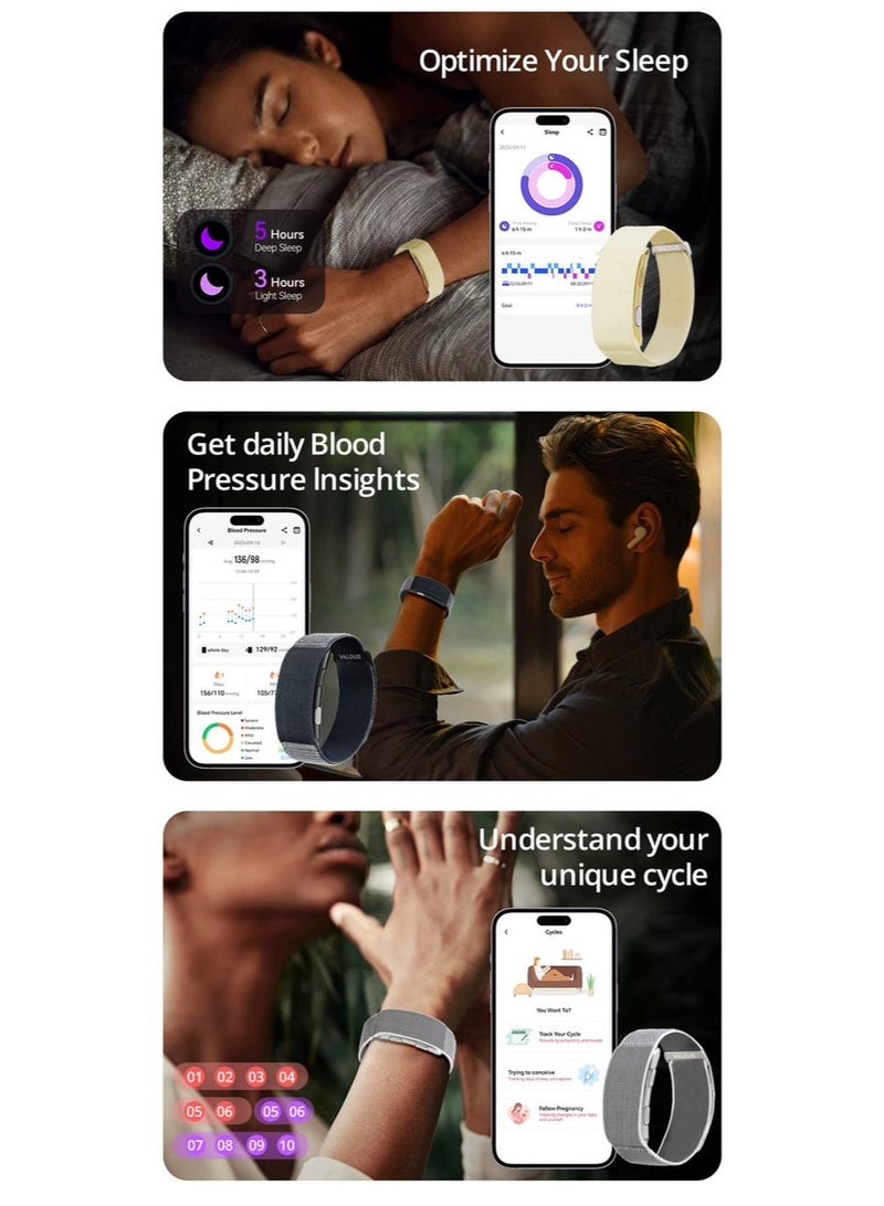 VALDUS VITRO Screenless Smart Band | ECG, Blood Pressure, SpO2 & Body Temperature Health Tracker | 20-30 Days Battery | Compatible with iOS & Android - Image 4