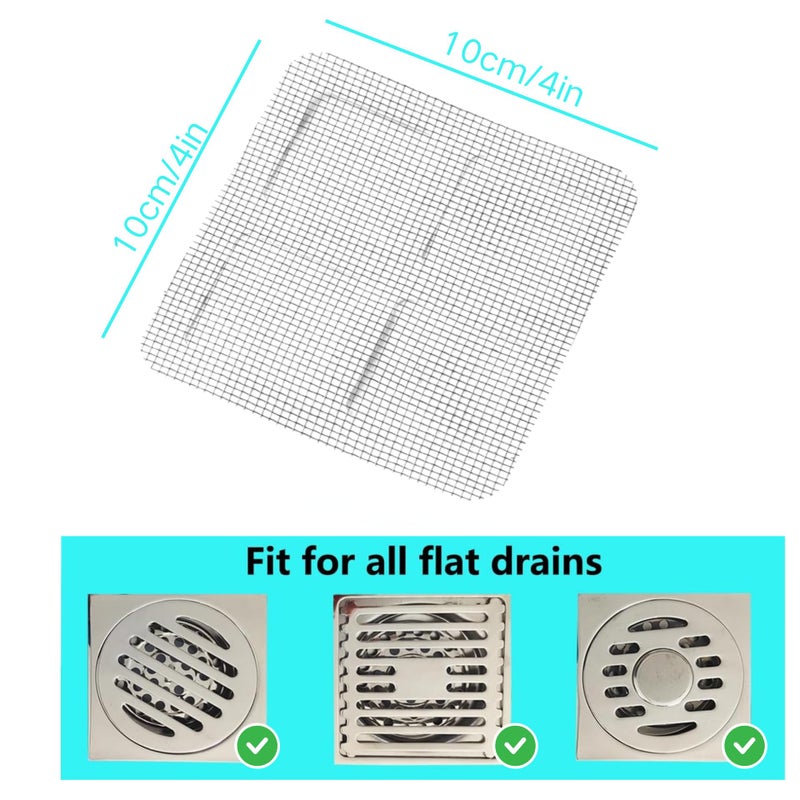 WangCai 20 Pcs Disposable Shower Drain Hair Catcher Mesh Stickers, Bathroom Drain Trap Fine Mesh Kitchen Drain Strainer, Fits Dishwasher, Microwave, Freezer, Refrigerator - Image 2