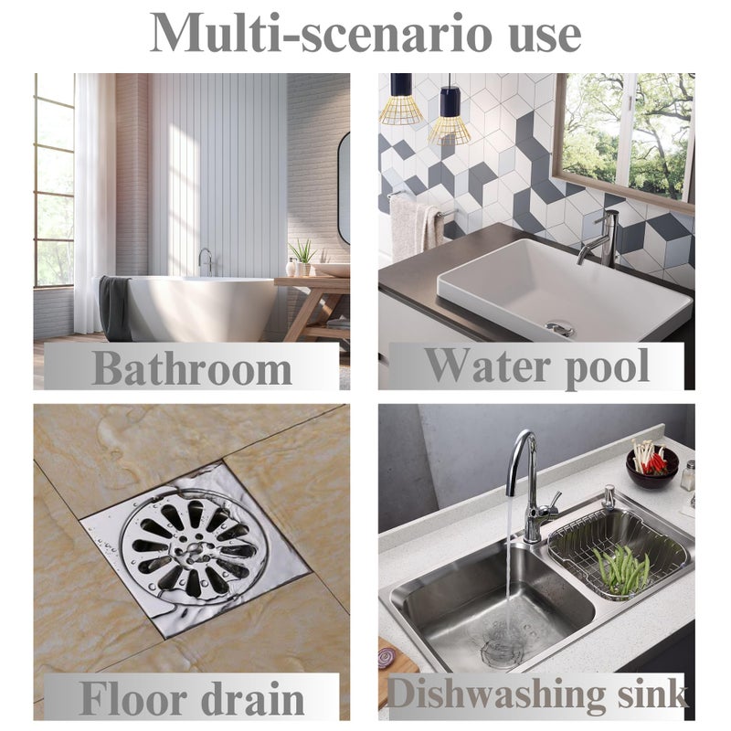 WangCai 20 Pcs Disposable Shower Drain Hair Catcher Mesh Stickers, Bathroom Drain Trap Fine Mesh Kitchen Drain Strainer, Fits Dishwasher, Microwave, Freezer, Refrigerator - Image 4
