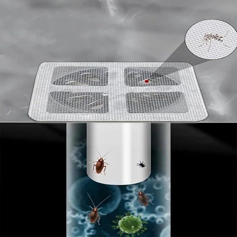 WangCai 20 Pcs Disposable Shower Drain Hair Catcher Mesh Stickers, Bathroom Drain Trap Fine Mesh Kitchen Drain Strainer, Fits Dishwasher, Microwave, Freezer, Refrigerator - Image 5