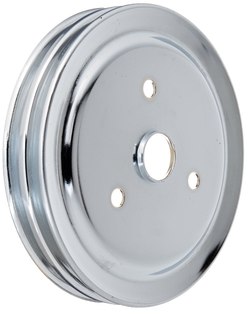 Racing Power Company R9603 Chrome SWP Double Groove Crank Pulley for Small Block Chevy - Image 1