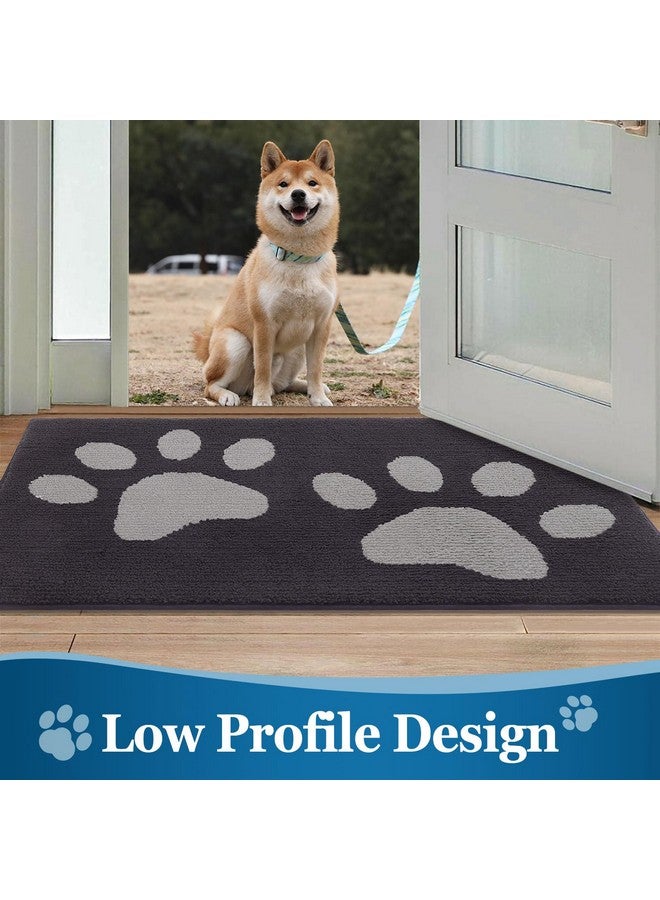 Buganda Dog Door Mat for Muddy Paws, Absorbent Dirt Trapper Washable Indoor Doormats, Non Slip Low-Profile Mud Mat for Dogs, Front Entrance Doormat for Inside Floor (30x20 Inches, Dark Grey) - Image 4