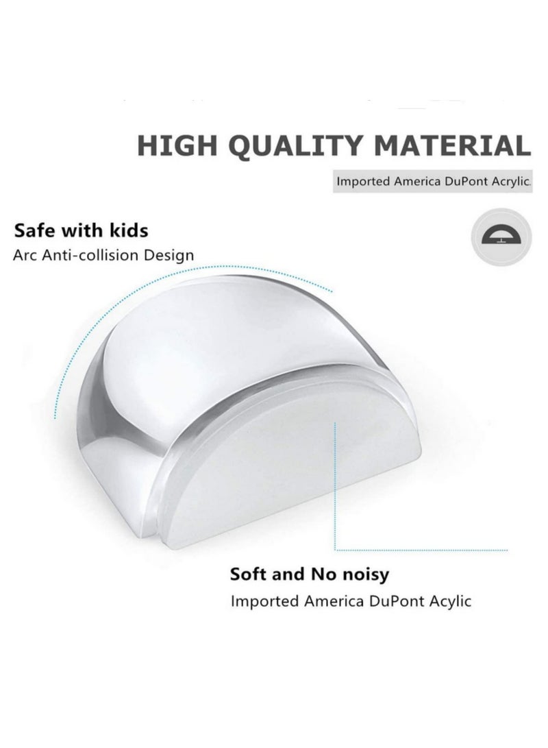 4pcs Door Stopper Transparent Acrylic Floor Door Stops Self Adhesive Hidden Wall Buffer for Protection of Wall and Furniture - Image 2