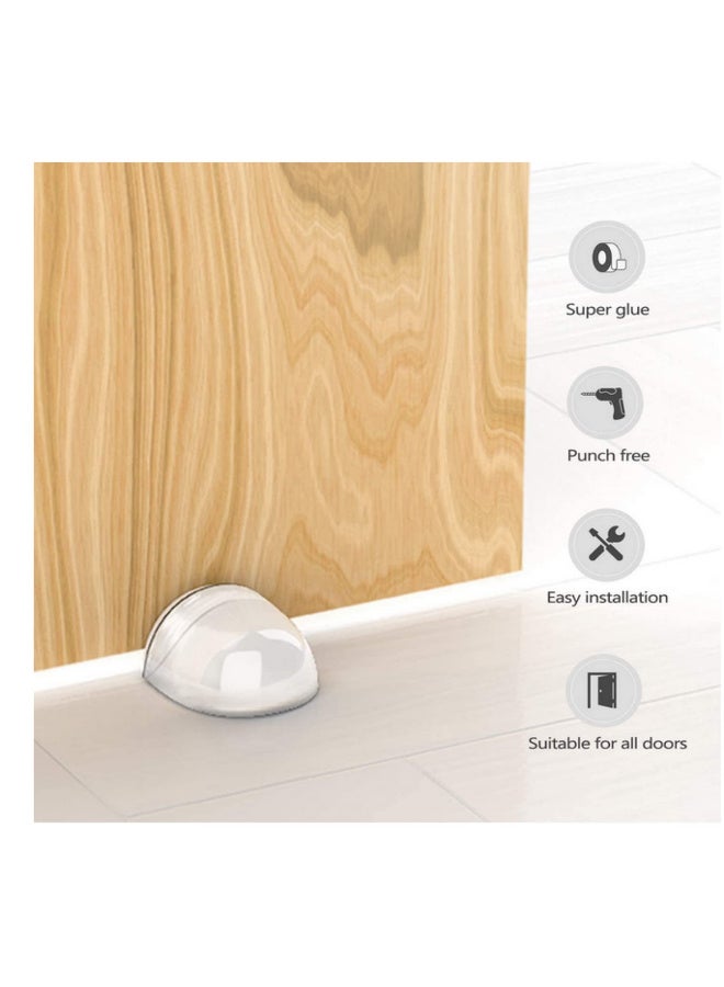 4pcs Door Stopper Transparent Acrylic Floor Door Stops Self Adhesive Hidden Wall Buffer for Protection of Wall and Furniture - Image 3