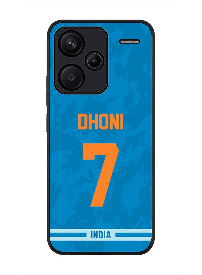 Stylizedd Rugged Black Edge Case for Xiaomi Redmi Note 13 Pro Plus, Slim fit Case Thin Cover -  Team India MS Dhoni, Jersey No 7 - Image 1