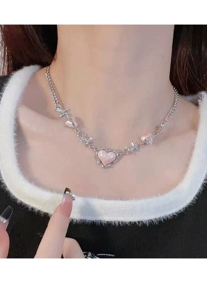 Goolsky Heart Pendant Necklace for Women – Y2K Sweet & Cool Tassel Choker, Dainty Summer Statement Jewelry, Non-Fading - Image 2