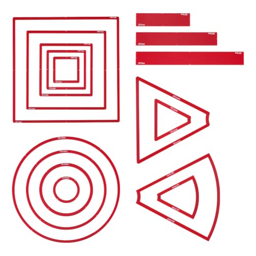 AHANDMAKER 16pcs AOE Spell Templates Set Damage Marker Area Effect Template Include 5 Square 4 Circle 4 Cone 3 Line Templates Game Accessories for DND and Other RPG Tabletop Game Red - Image 1