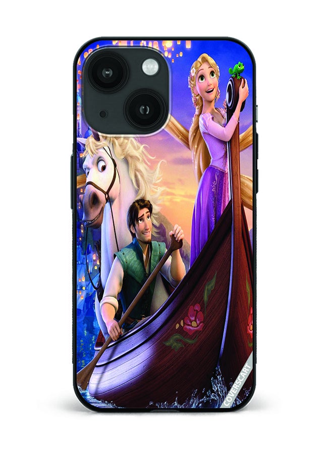 Protective Case Cover For Apple iPhone 14 Rapunzel On Boat Design Multicolour