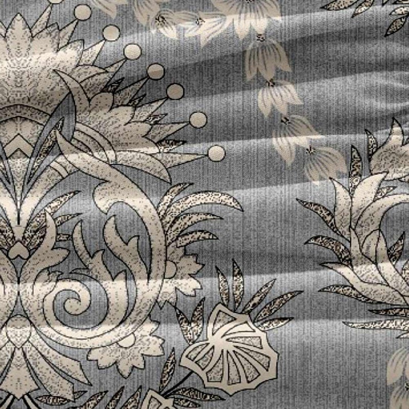 Nanko Grey Paisley Duvet Cover King Size, 3pc Gray and Tan Vintage Pattern Printed Microfiber Bedding Comforter Cover Set, All Season Soft Quilt Cover for Women Men Bed Decor 104x90 inch - Image 4
