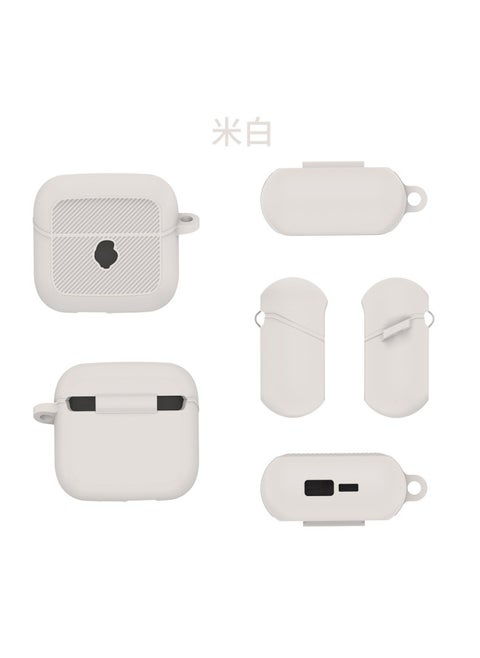 Applicable To Skull Skull Candy Mod Bluetooth Headset Silicone Protective Case Drop-resistant Dustproof Earphone Case-Color:Creamy-white-Model:G79