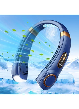 Neck Air Conditioner, Portable Neck Fan with borneol Cooling Airflow Bladeless USB Neck Fans Portable Recharge with 5 Speeds, LED Display, Personal Fan for Outdoor Travel Indoor（Blue） - pzsku/ZC131B90A859818E54C66Z/45/_/1715850486/5f0cccba-35f9-4786-87aa-4ea1822a7450