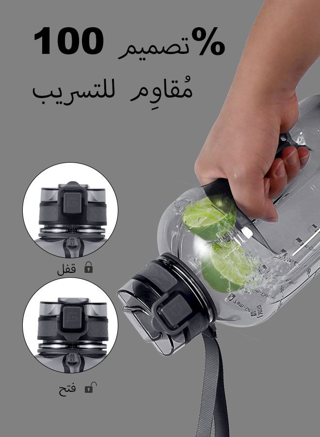 GIFUBOWA 2 Liter Water Bottle with Handle Bpa Free Reusable Plastic Big Jug for Gym and Outdoor - Image 5