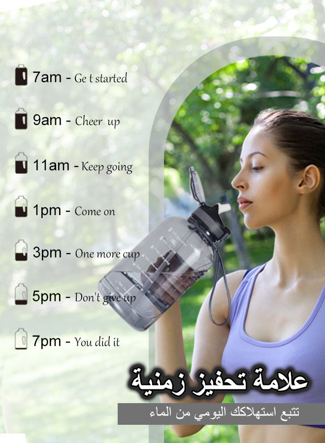 GIFUBOWA 2 Liter Water Bottle with Handle Bpa Free Reusable Plastic Big Jug for Gym and Outdoor - Image 4