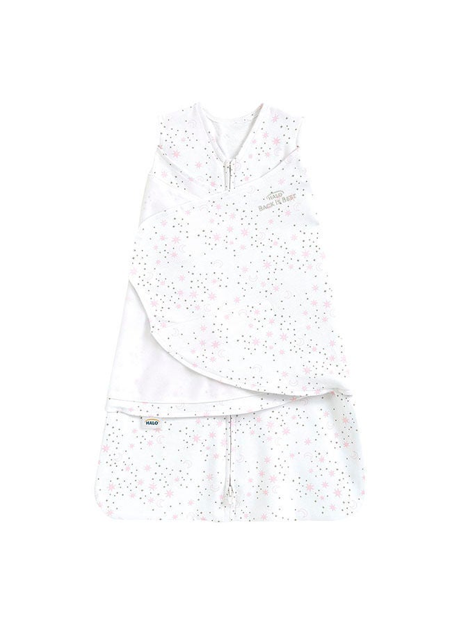 Halo Baby Sleeping Bag Swaddle, 1.5 Tog Sleepsack, 100% Cotton, Pink Moons Sleeping Sack For Newborn Babies, Easy Zip Access Nappy Change, Wearable Blanket Grow Bag, Boys And Girls, 0 - 3 Months - Image 1