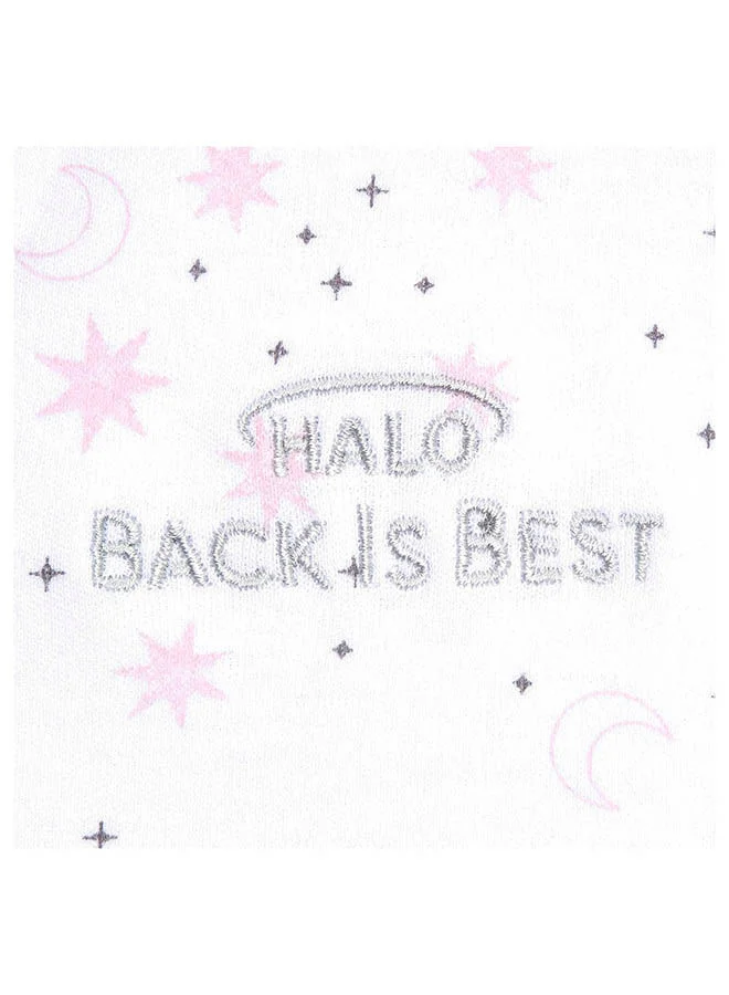 Halo Baby Sleeping Bag Swaddle, 1.5 Tog Sleepsack, 100% Cotton, Pink Moons Sleeping Sack For Newborn Babies, Easy Zip Access Nappy Change, Wearable Blanket Grow Bag, Boys And Girls, 0 - 3 Months