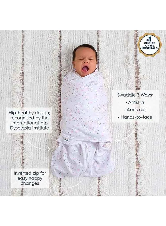 Halo Baby Sleeping Bag Swaddle, 1.5 Tog Sleepsack, 100% Cotton, Pink Moons Sleeping Sack For Newborn Babies, Easy Zip Access Nappy Change, Wearable Blanket Grow Bag, Boys And Girls, 0 - 3 Months