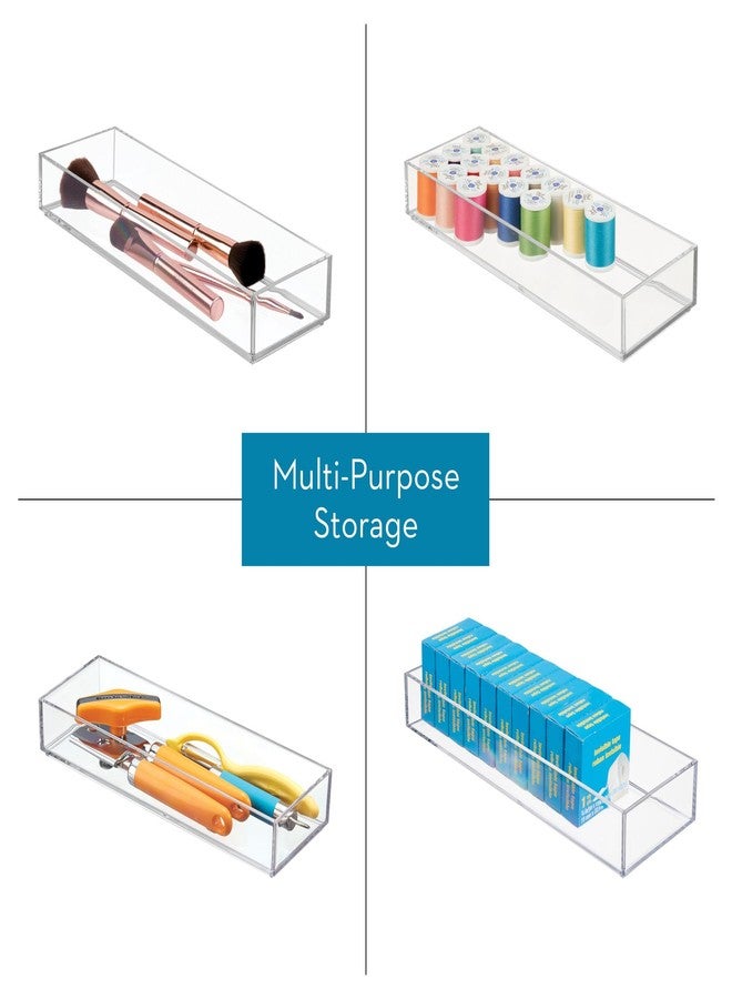 iDesign Plastic Makeup Drawer Organizer Tray - Vanity Organizer or Desk Drawer Organizer - Set of 6 - Clear - Image 5