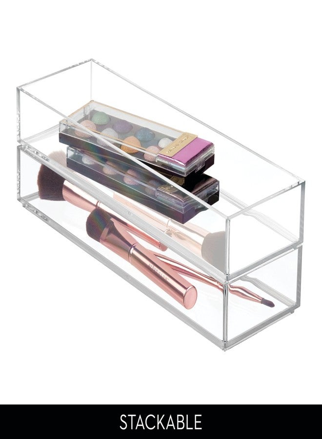 iDesign Plastic Makeup Drawer Organizer Tray - Vanity Organizer or Desk Drawer Organizer - Set of 6 - Clear - Image 4