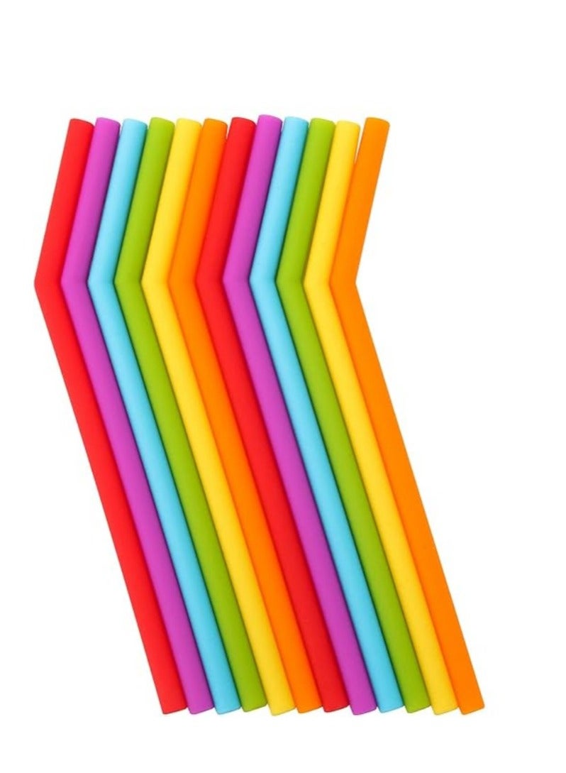 Mmmon 12 pcs Reusable Silicone Straws for Toddlers Kids for 6-12 oz Yeti/Rtic/Ozark Tumblers BPA free,Eco-friendly,No Rubber Tast - Image 1