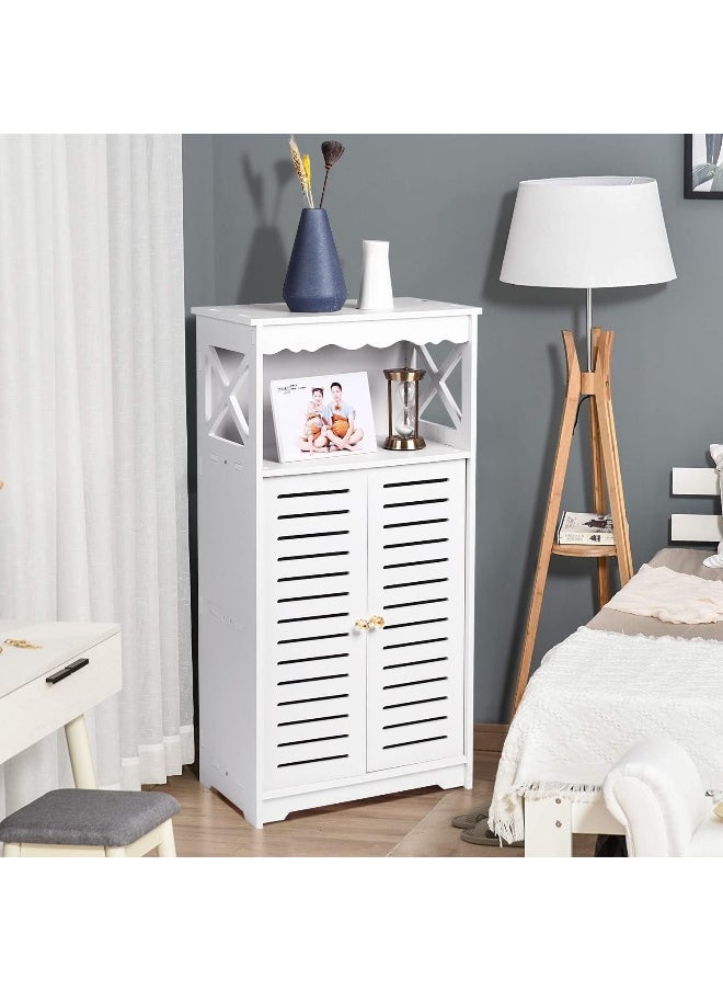 TPGP Waterproof Bathroom Storage Cabinets, White Floor Free Standing Cabinet, Storage Furniture for Bedroom Kitchen Hallway, Cupboard Unit with Daily use Layer, 75x24x34cm  - Image 2