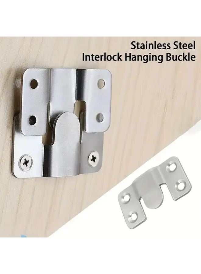 16pcs Stainless Steel Interlocking Hooks Wall Mount Brackets For Picture Frames - Image 2