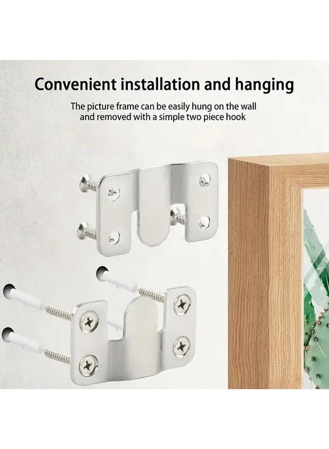 16pcs Stainless Steel Interlocking Hooks Wall Mount Brackets For Picture Frames - Image 4
