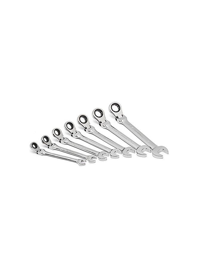 GEARWRENCH 7 Pc. 12 Pt. Flex Head Ratcheting Combination Wrench Set, SAE - 9700 - Image 1