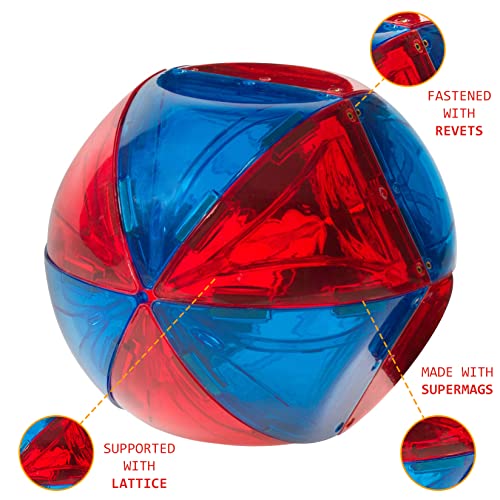 Playmags 28 Piece Magnetic Tiles Dome Set - Now with Stronger Magnets, STEM Toys for Kids, Sturdy, Super Durable with Vivid Clear Color Tiles - Image 3