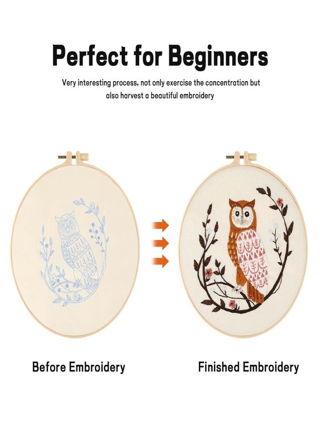 JOINRUN Embroidery Starter Kit for Beginners Adults: DIY Owl Cross Stitch Kit for Craft Lover Learn Hand Stitch, Includes Stamped Pattern,Hoop, Easy to Follow Instruction and Video - Image 5