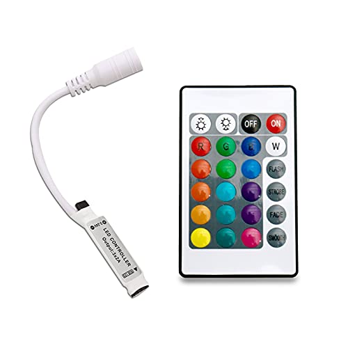 Electronicspices Electronic Spices 12V DC Mini LED Strip RGB Remote Controller 24-Key RF Wireless Remote For RGB LED Light Strip - Image 1