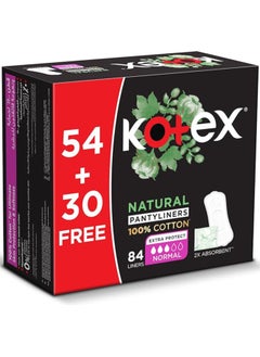 Natural Panty Liners 100% Cotton Daily Panty Liners 54 + 30 Free