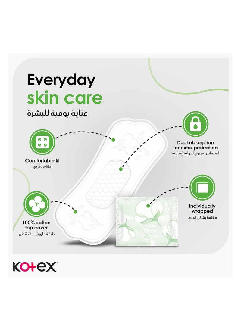 Kotex - Natural Panty Liners 100% Cotton Daily Panty Liners 54 + 30 Free - Image 1