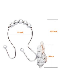 Excefore Seashell Shower Curtain Hooks Ring, 12 Pcs Anti Rust Seashell Decorative Double Resin Hooks, for Beach Bathroom, Baby Room, Bedroom, Living Room Decor  - Image 4