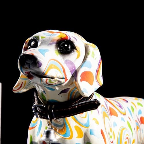 GIBOX Multicolor Dachshund Graffiti Design Dog Decor Showpiece | Cute Animal Canine Figuirine for Living Room, Office Desk | Ideal Gift for Dog Lovers | Resin Puppy Table Accent (Dachshund Long) - Image 3