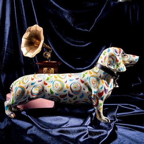 GIBOX Multicolor Dachshund Graffiti Design Dog Decor Showpiece | Cute Animal Canine Figuirine for Living Room, Office Desk | Ideal Gift for Dog Lovers | Resin Puppy Table Accent (Dachshund Long) - Image 2